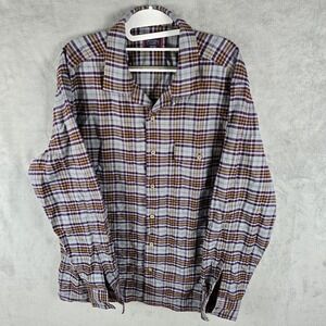 UNTUCKit Verona Blue Plaid Flannel Button Down Shirt‎ Mens XL 41235 Regular Fit